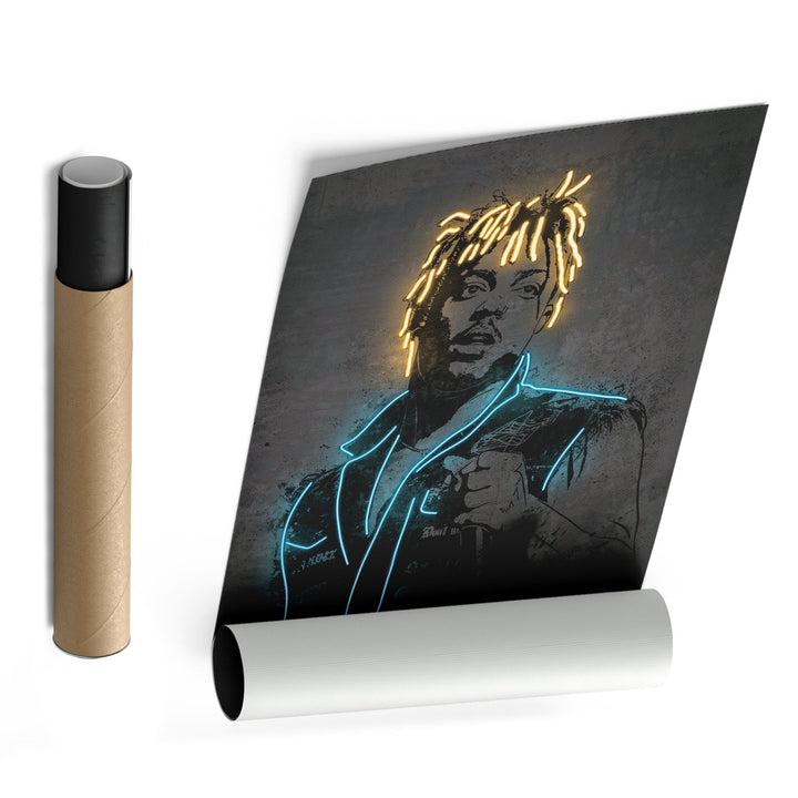 Juice Wrld Neon Canvas Art | Music Wall Decor - CanvasNeon
