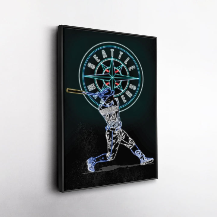 Julio Rodríguez Neon Canvas Art | Mariners Wall Decor - CanvasNeon