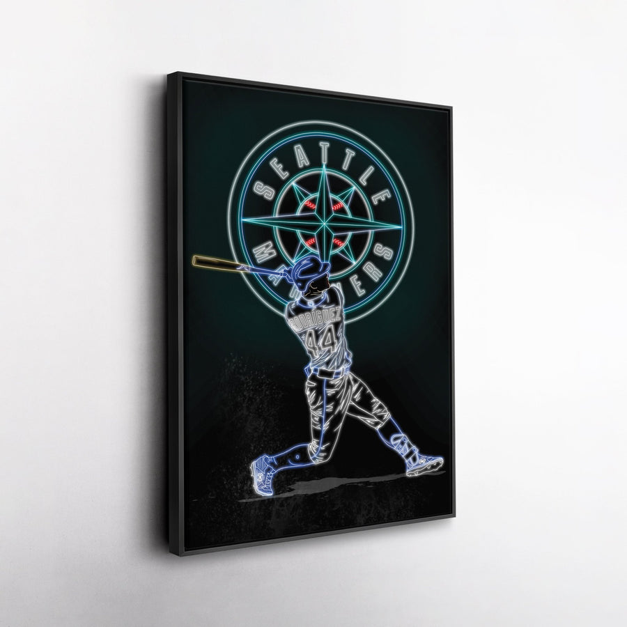 Julio Rodríguez Neon Canvas Art | Mariners Wall Decor - CanvasNeon