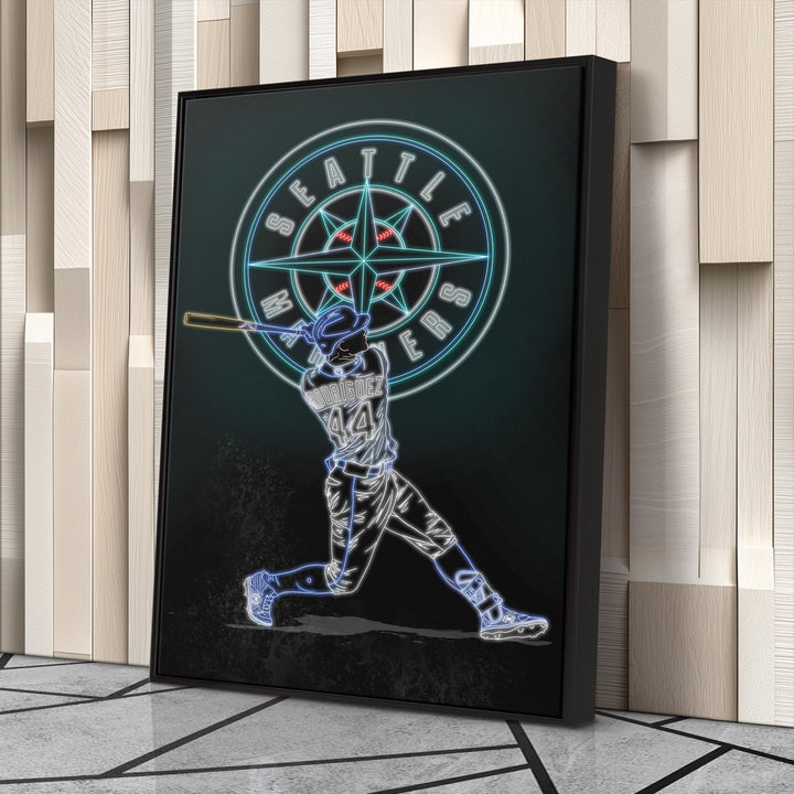 Julio Rodríguez Neon Canvas Art | Mariners Wall Decor - CanvasNeon