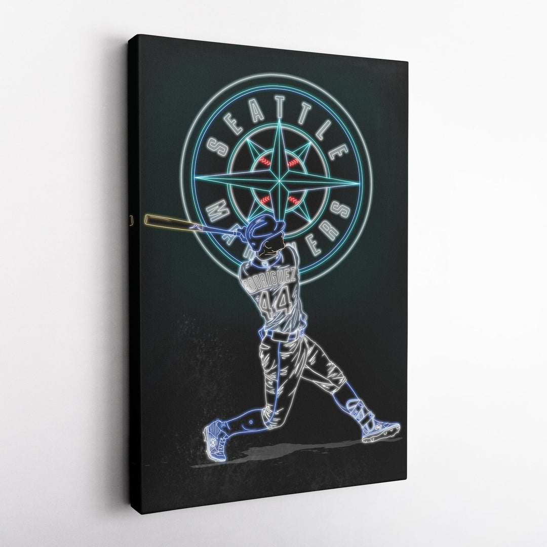 Julio Rodríguez Neon Canvas Art | Mariners Wall Decor - CanvasNeon
