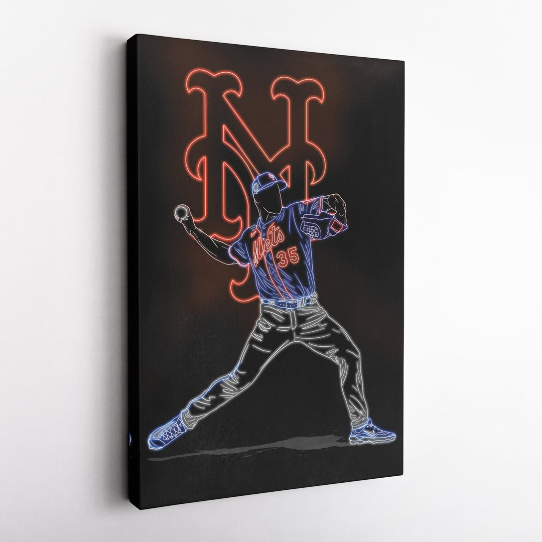 Justin Verlander Neon Canvas Art | Mets Wall Decor - CanvasNeon
