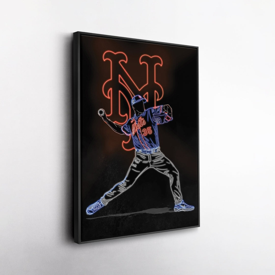 Justin Verlander Neon Canvas Art | Mets Wall Decor - CanvasNeon