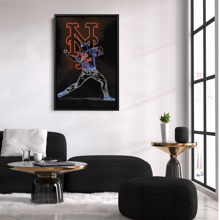 Justin Verlander Neon Canvas Art | Mets Wall Decor - CanvasNeon