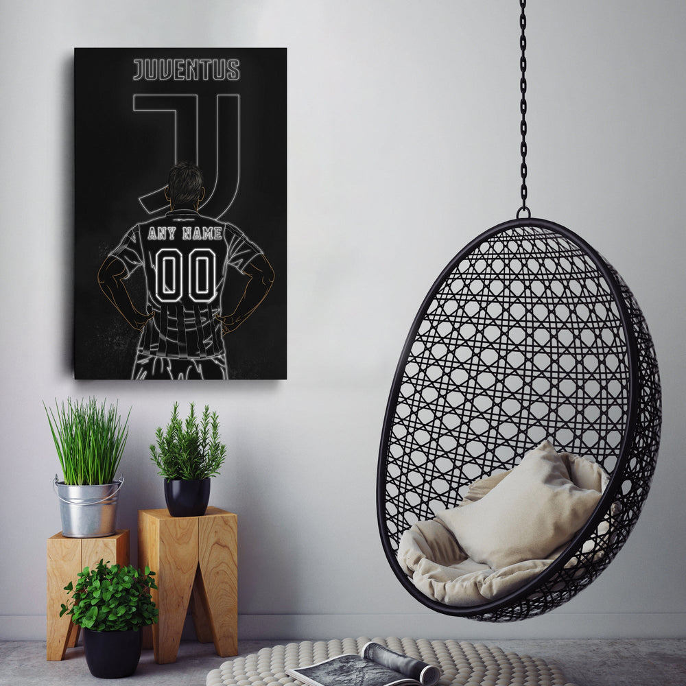 Juventus Personalized Jersey Canvas | Neon Wall Art - CanvasNeon