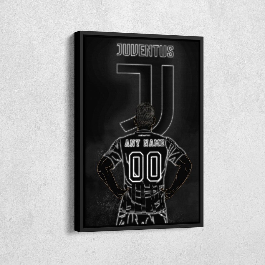 Juventus Personalized Jersey Canvas | Neon Wall Art - CanvasNeon