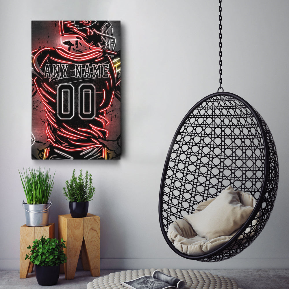 Kansas City Chiefs Custom Jersey Canvas | Neon Wall Art - CanvasNeon