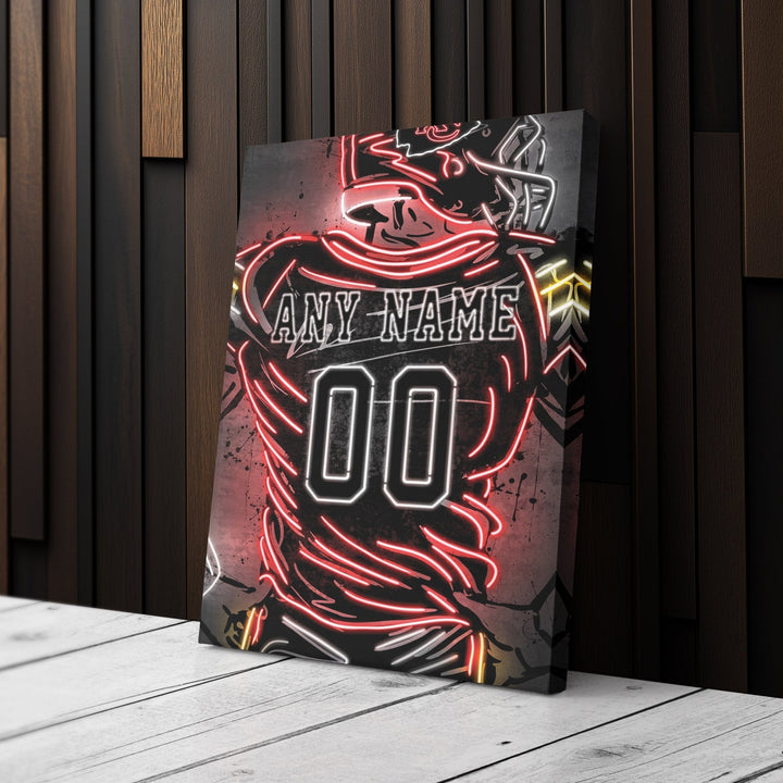 Kansas City Chiefs Custom Jersey Canvas | Neon Wall Art - CanvasNeon