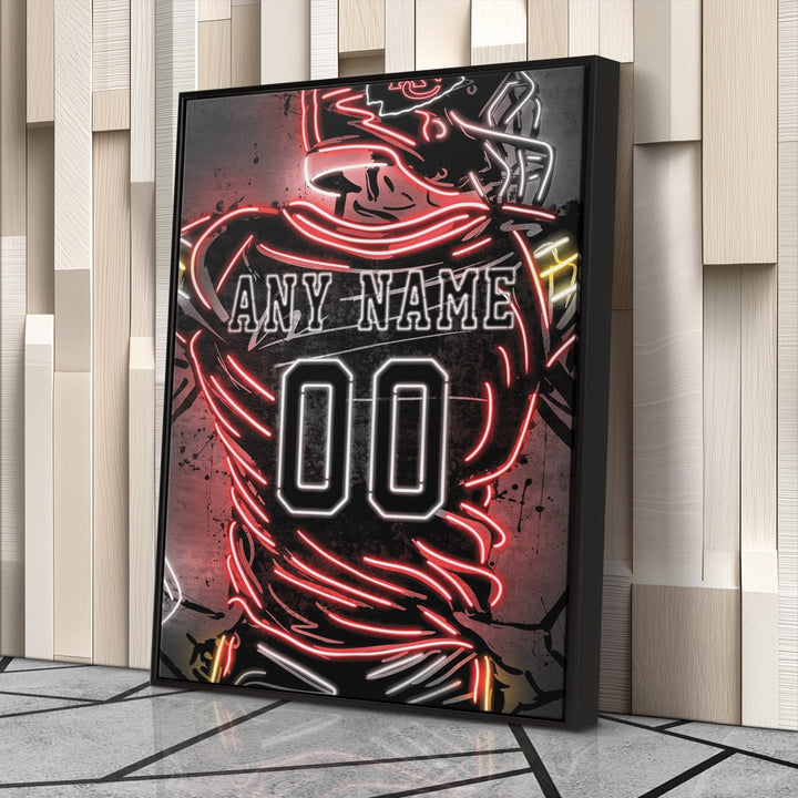 Kansas City Chiefs Custom Jersey Canvas | Neon Wall Art - CanvasNeon