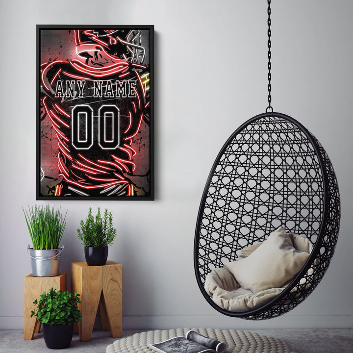 Kansas City Chiefs Custom Jersey Canvas | Neon Wall Art - CanvasNeon