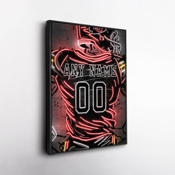 Kansas City Chiefs Custom Jersey Canvas | Neon Wall Art - CanvasNeon