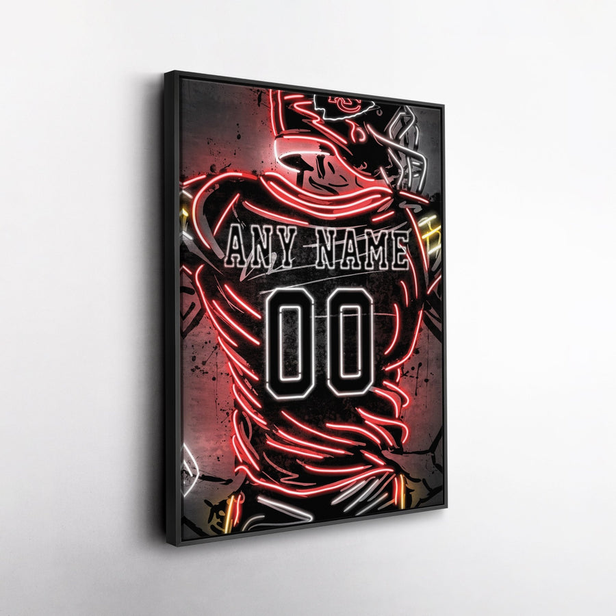 Kansas City Chiefs Custom Jersey Canvas | Neon Wall Art - CanvasNeon