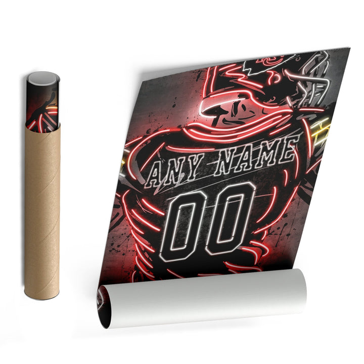 Kansas City Chiefs Custom Jersey Canvas | Neon Wall Art - CanvasNeon