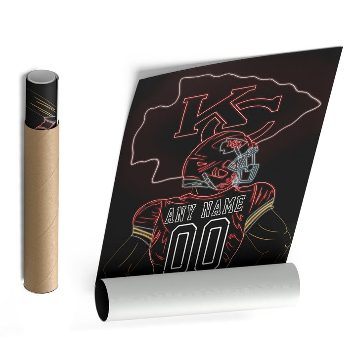 Kansas City Chiefs Personalized Jersey Canvas | Neon Wall Art - CanvasNeon