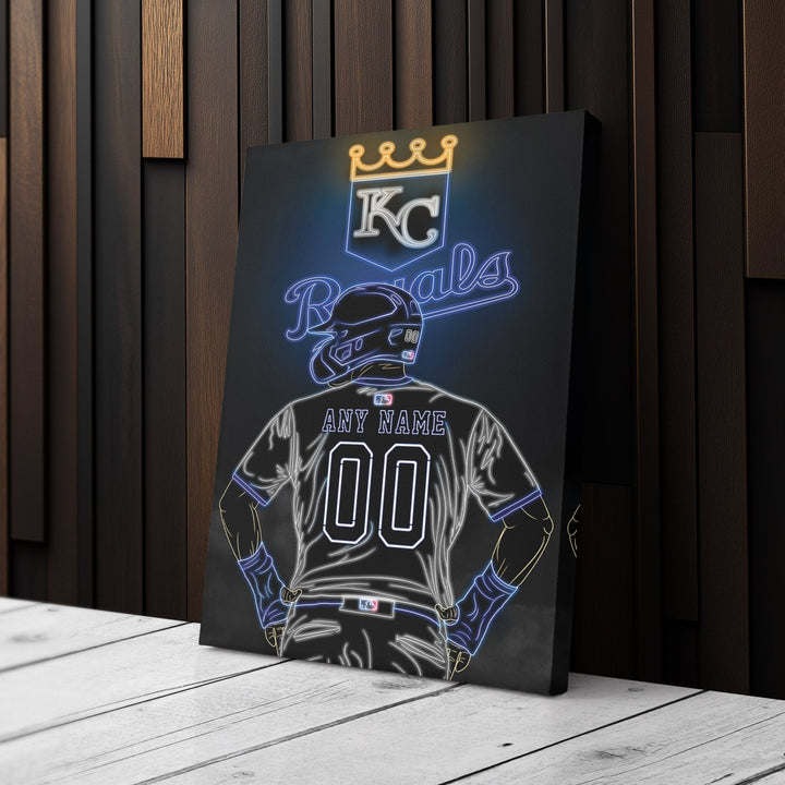 Kansas City Royals Personalized Jersey Canvas | Neon Wall Art - CanvasNeon