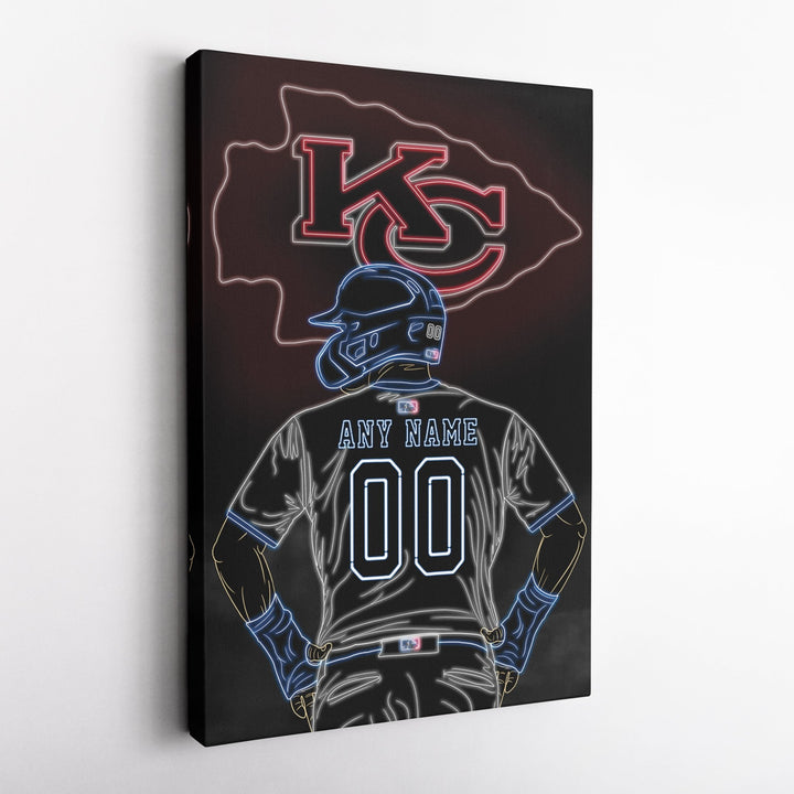 Kansas City Royals Personalized Jersey Canvas | Neon Wall Art - CanvasNeon