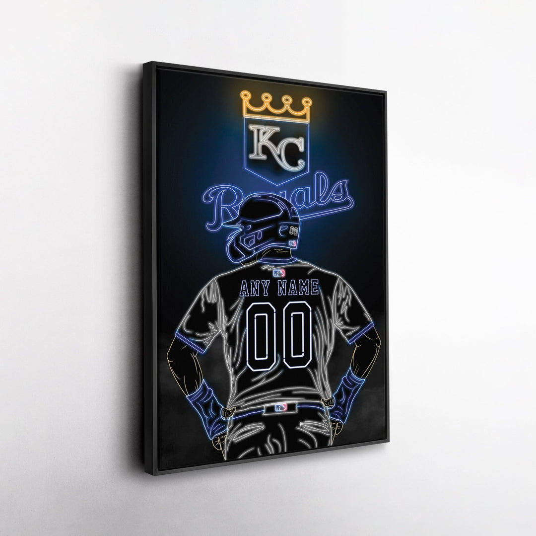 Kansas City Royals Personalized Jersey Canvas | Neon Wall Art - CanvasNeon