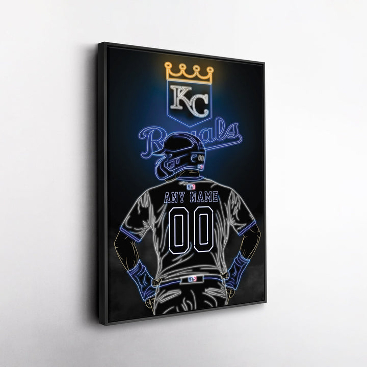 Kansas City Royals Personalized Jersey Canvas | Neon Wall Art - CanvasNeon