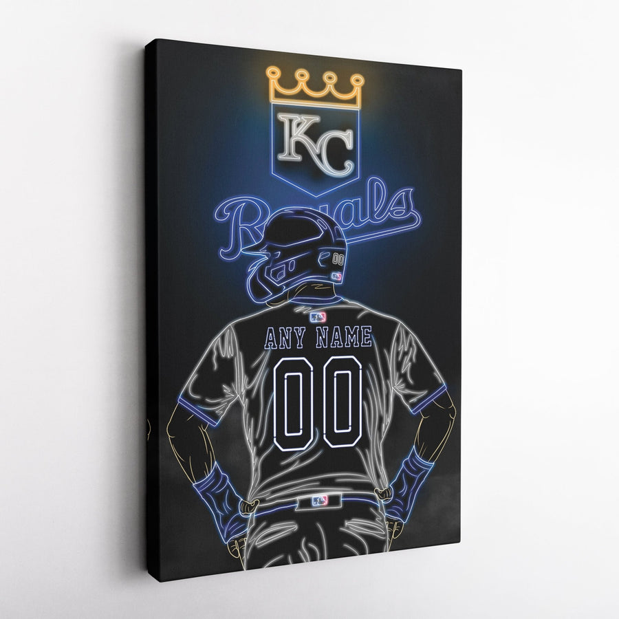Kansas City Royals Personalized Jersey Canvas | Neon Wall Art - CanvasNeon