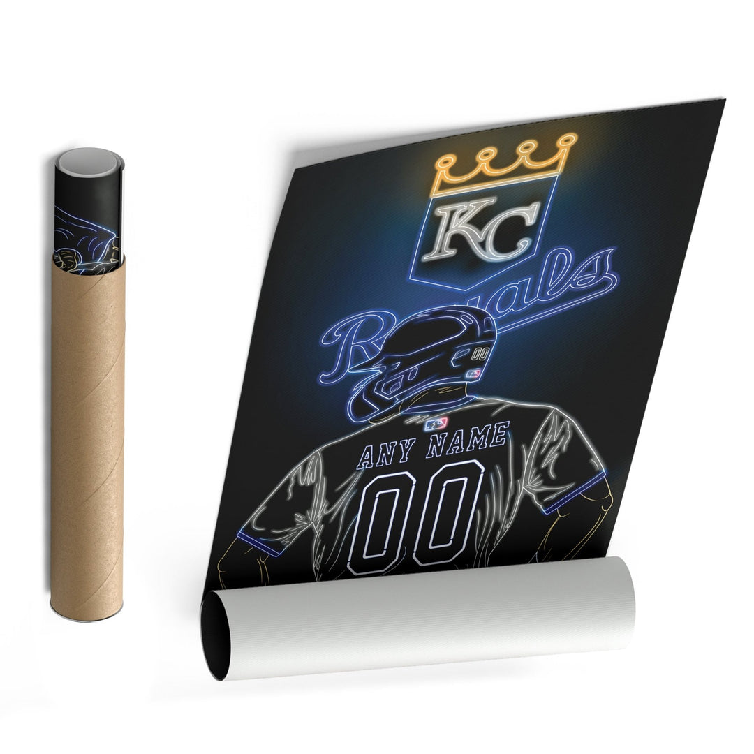 Kansas City Royals Personalized Jersey Canvas | Neon Wall Art - CanvasNeon
