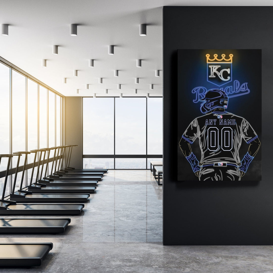 Kansas City Royals Personalized Jersey Canvas | Neon Wall Art - CanvasNeon