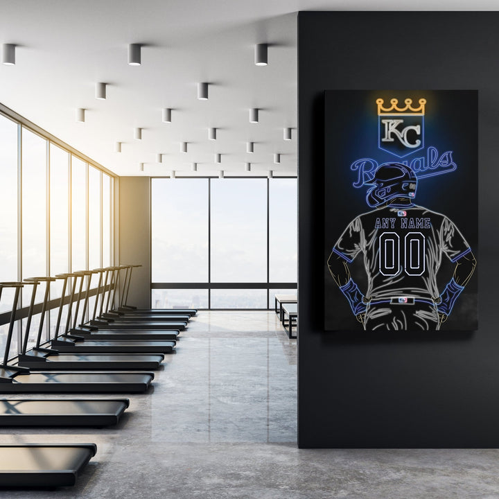 Kansas City Royals Personalized Jersey Canvas | Neon Wall Art - CanvasNeon