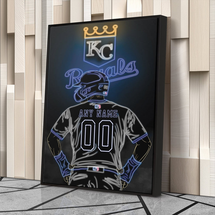 Kansas City Royals Personalized Jersey Canvas | Neon Wall Art - CanvasNeon
