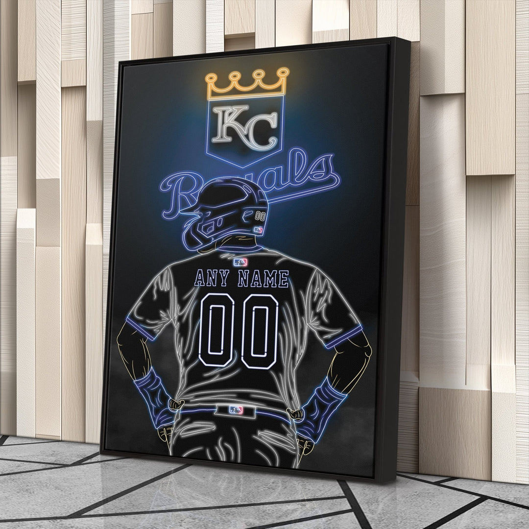 Kansas City Royals Personalized Jersey Canvas | Neon Wall Art - CanvasNeon
