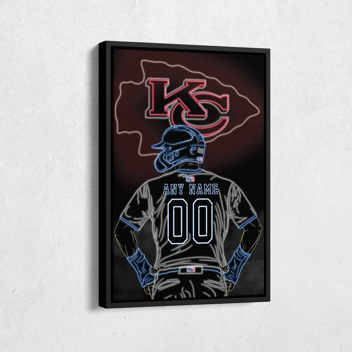 Kansas City Royals Personalized Jersey Canvas | Neon Wall Art - CanvasNeon