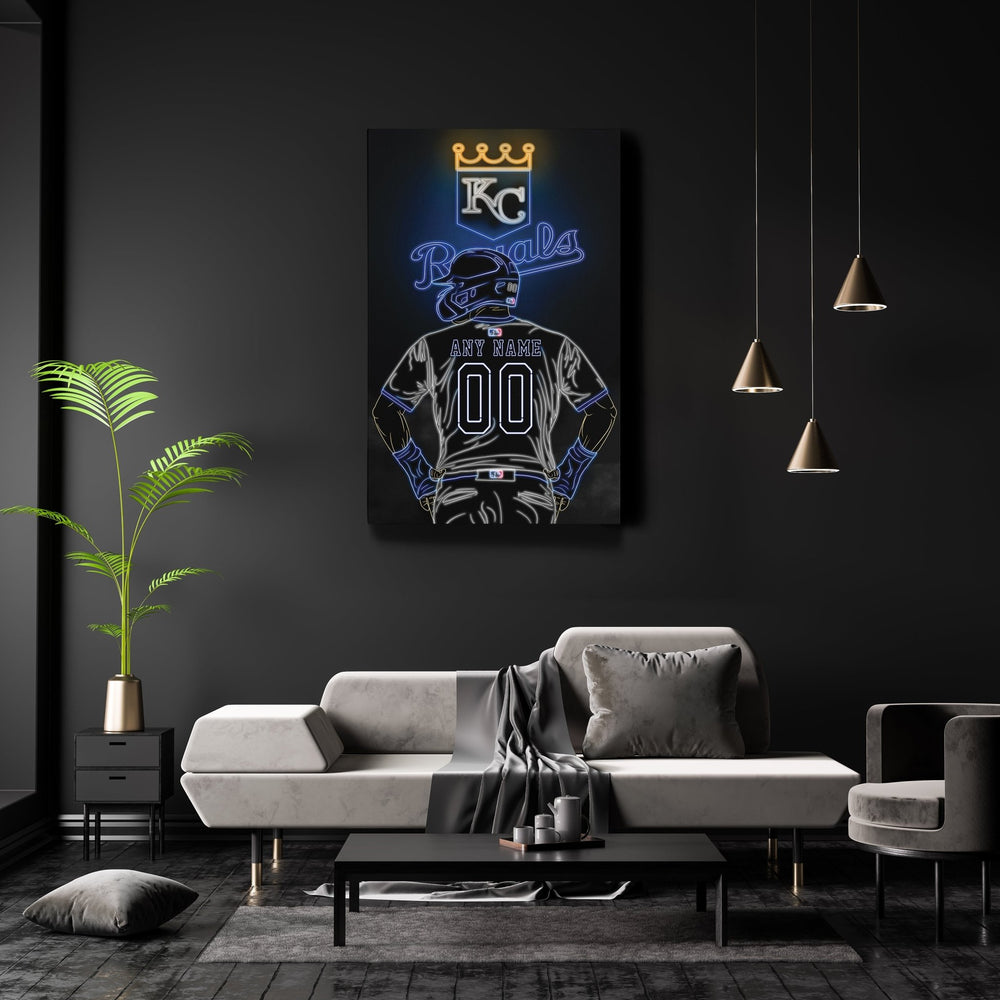 Kansas City Royals Personalized Jersey Canvas | Neon Wall Art - CanvasNeon