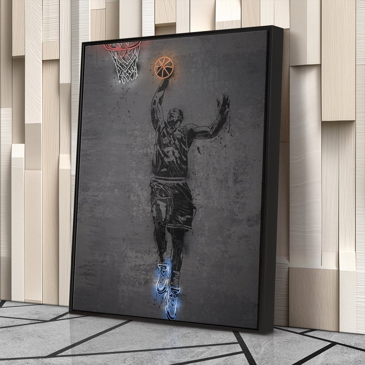 Karl Malone Neon Canvas Art | Modern Wall Decor for Jazz Fans - CanvasNeon