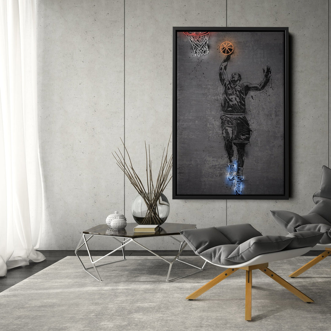 Karl Malone Neon Canvas Art | Modern Wall Decor for Jazz Fans - CanvasNeon