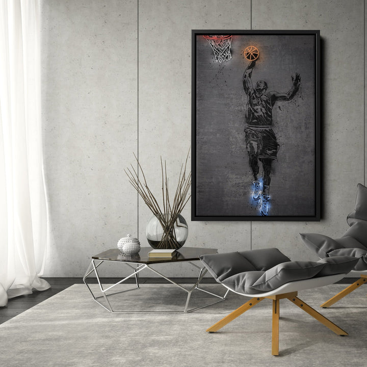 Karl Malone Neon Canvas Art | Modern Wall Decor for Jazz Fans - CanvasNeon
