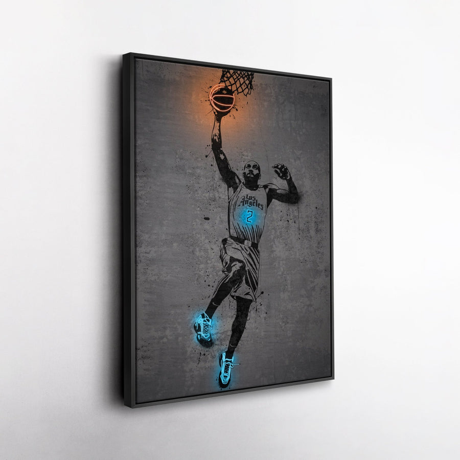 Kawhi Leonard Neon Canvas Art | Modern Wall Decor for Clippers Fans - CanvasNeon
