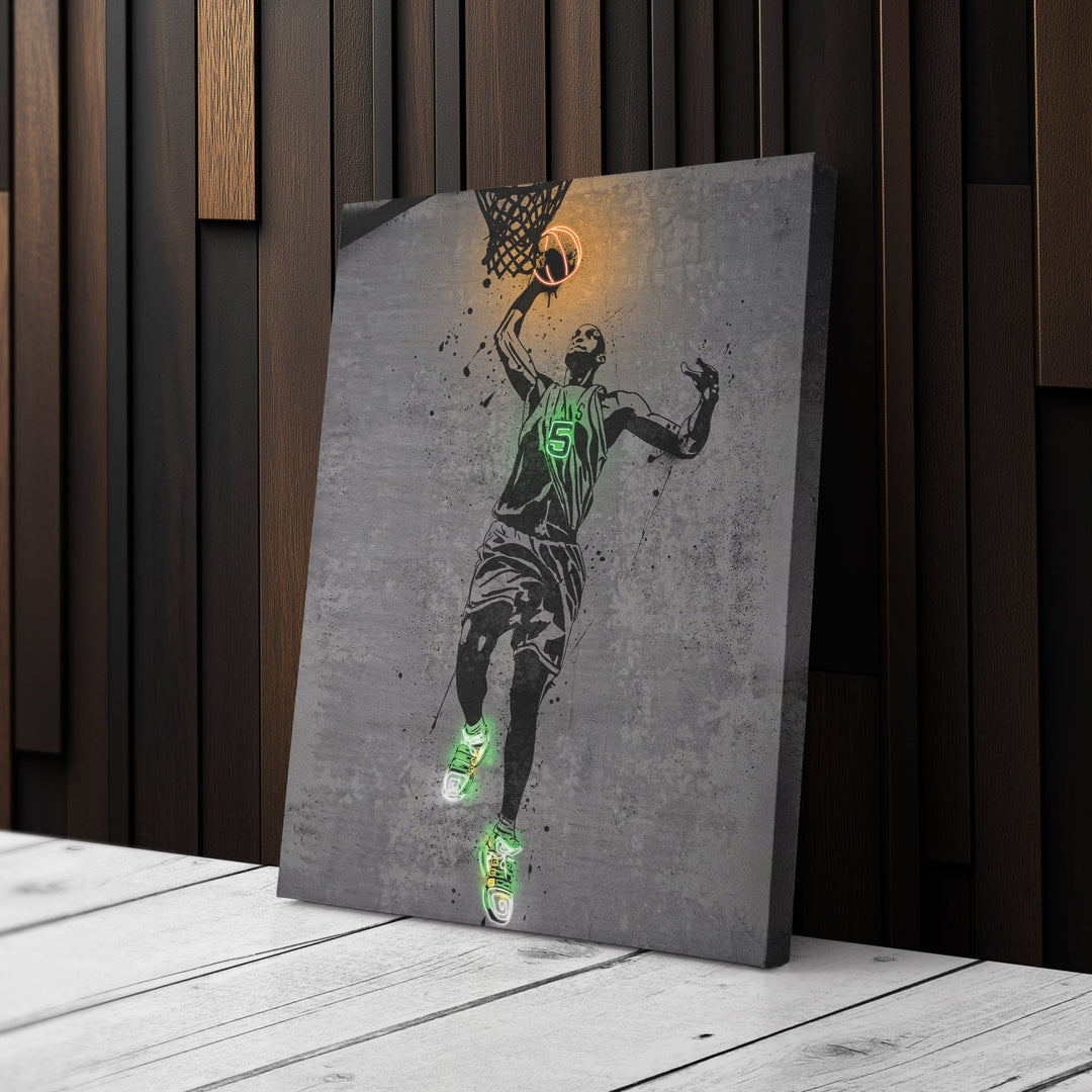 Kevin Durant Neon Canvas Art | Modern Wall Decor for Nets Fans - CanvasNeon