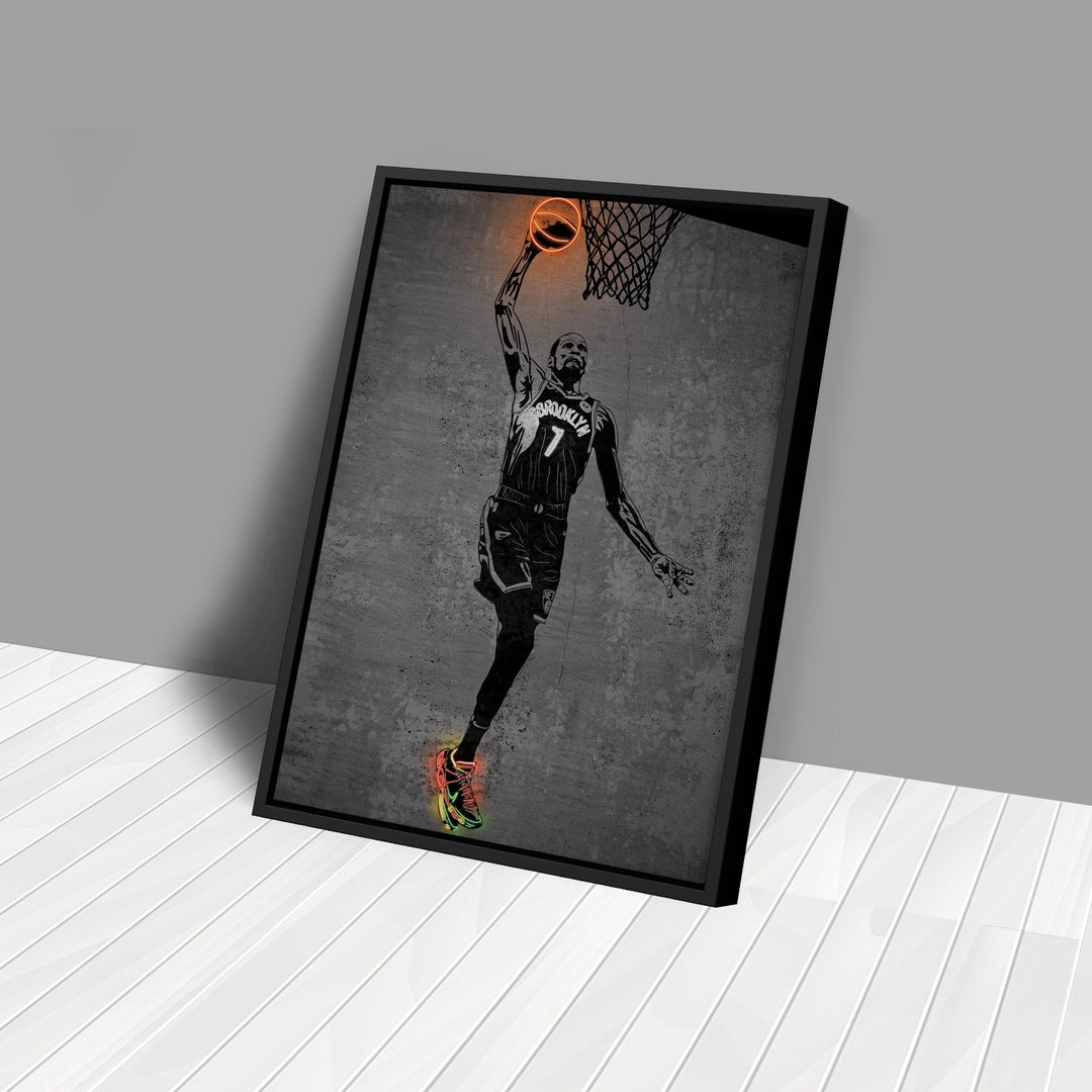 Kevin Durant Neon Canvas Art | Modern Wall Decor for Nets Fans - CanvasNeon