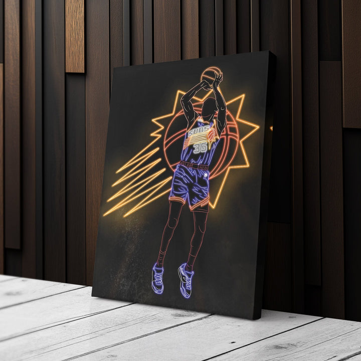 Kevin Durant Neon Canvas Art | Suns Wall Decor - CanvasNeon