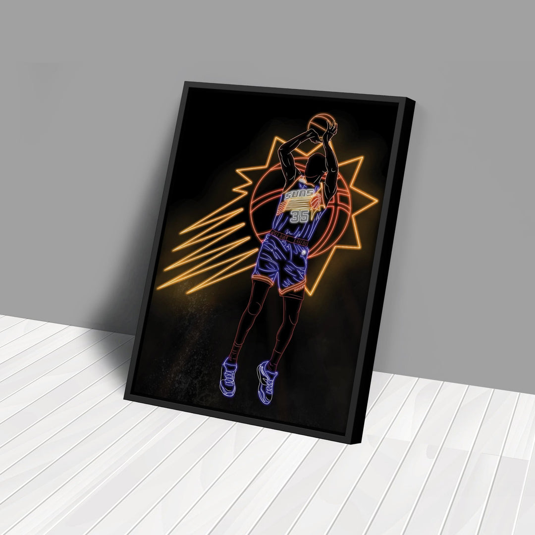 Kevin Durant Neon Canvas Art | Suns Wall Decor - CanvasNeon