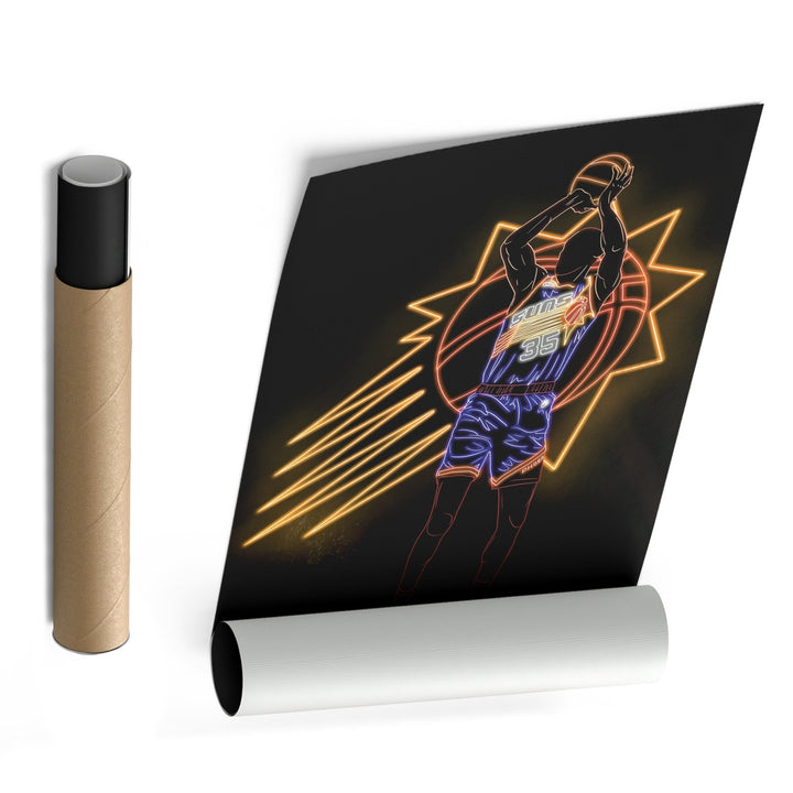 Kevin Durant Neon Canvas Art | Suns Wall Decor - CanvasNeon