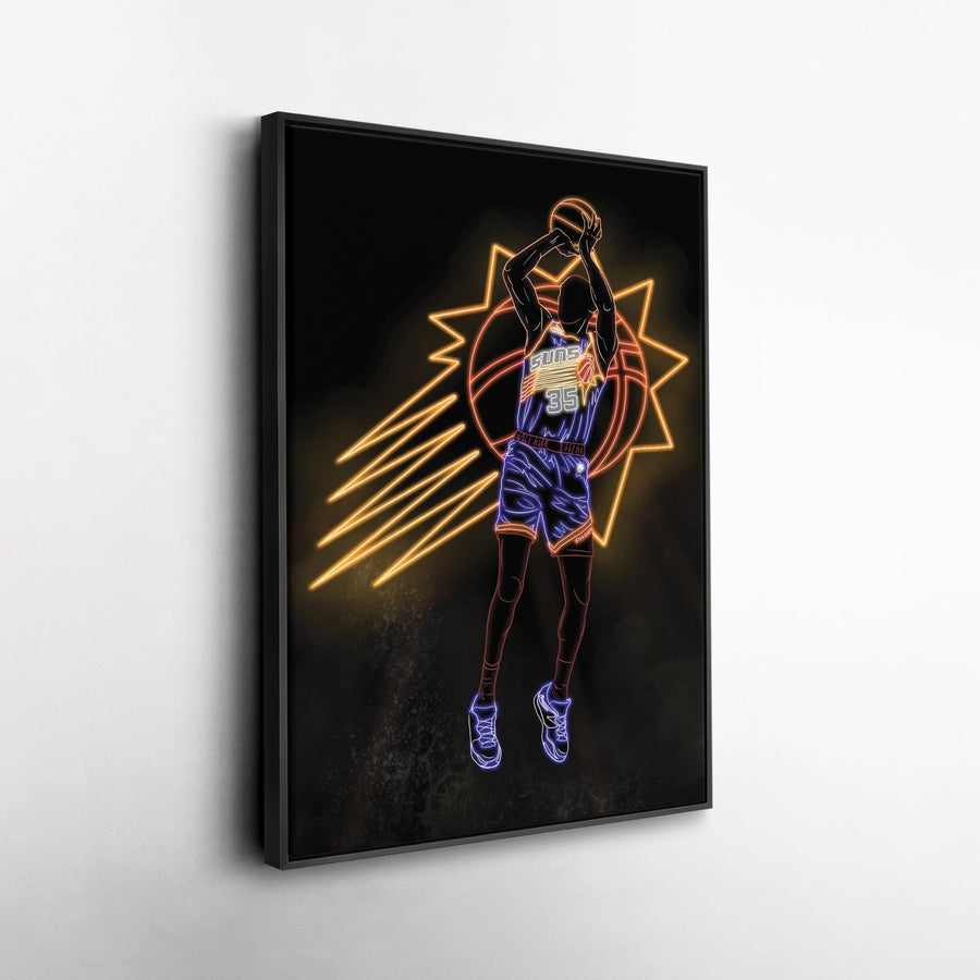 Kevin Durant Neon Canvas Art | Suns Wall Decor - CanvasNeon