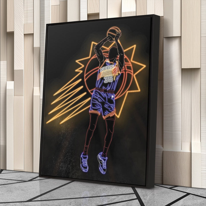 Kevin Durant Neon Canvas Art | Suns Wall Decor - CanvasNeon