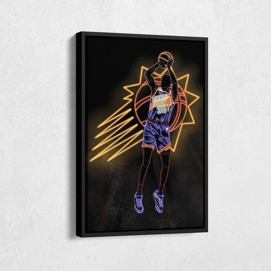 Kevin Durant Neon Canvas Art | Suns Wall Decor - CanvasNeon