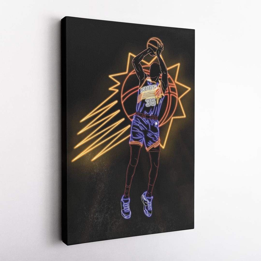 Kevin Durant Neon Canvas Art | Suns Wall Decor - CanvasNeon