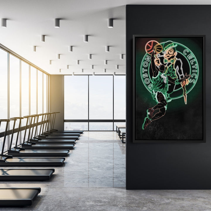 Kevin Garnett Neon Canvas Art | Celtics Wall Decor - CanvasNeon