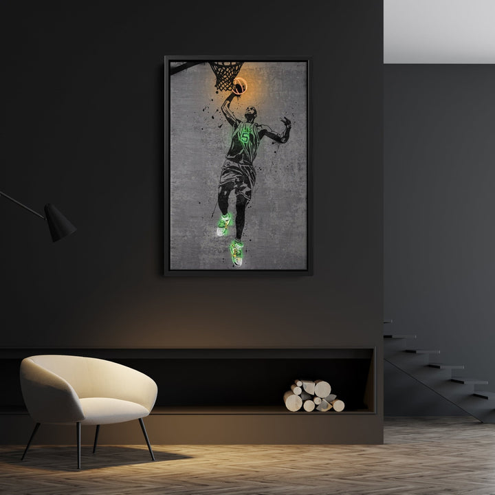 Kevin Garnett Neon Canvas Art | Modern Wall Decor for Celtics Fans - CanvasNeon