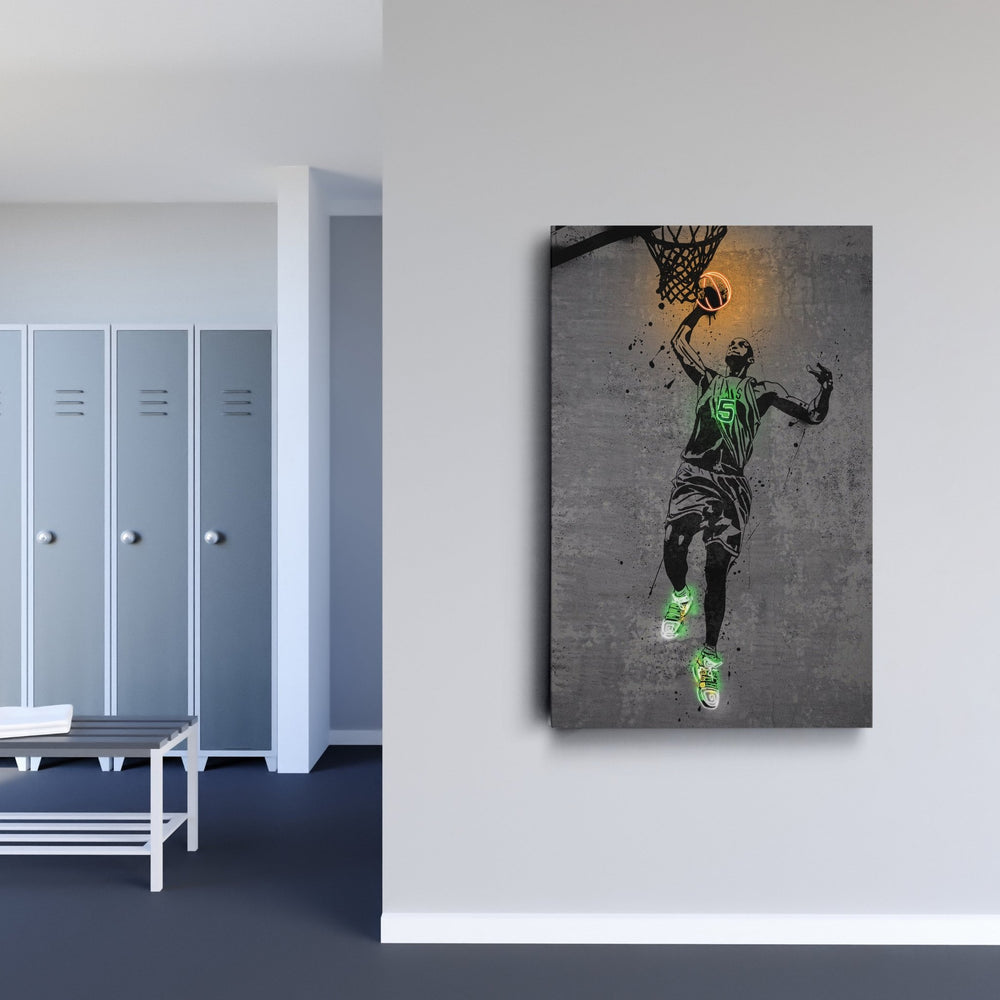 Kevin Garnett Neon Canvas Art | Modern Wall Decor for Celtics Fans - CanvasNeon