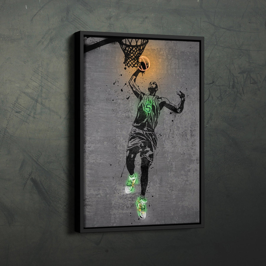 Kevin Garnett Neon Canvas Art | Modern Wall Decor for Celtics Fans - CanvasNeon