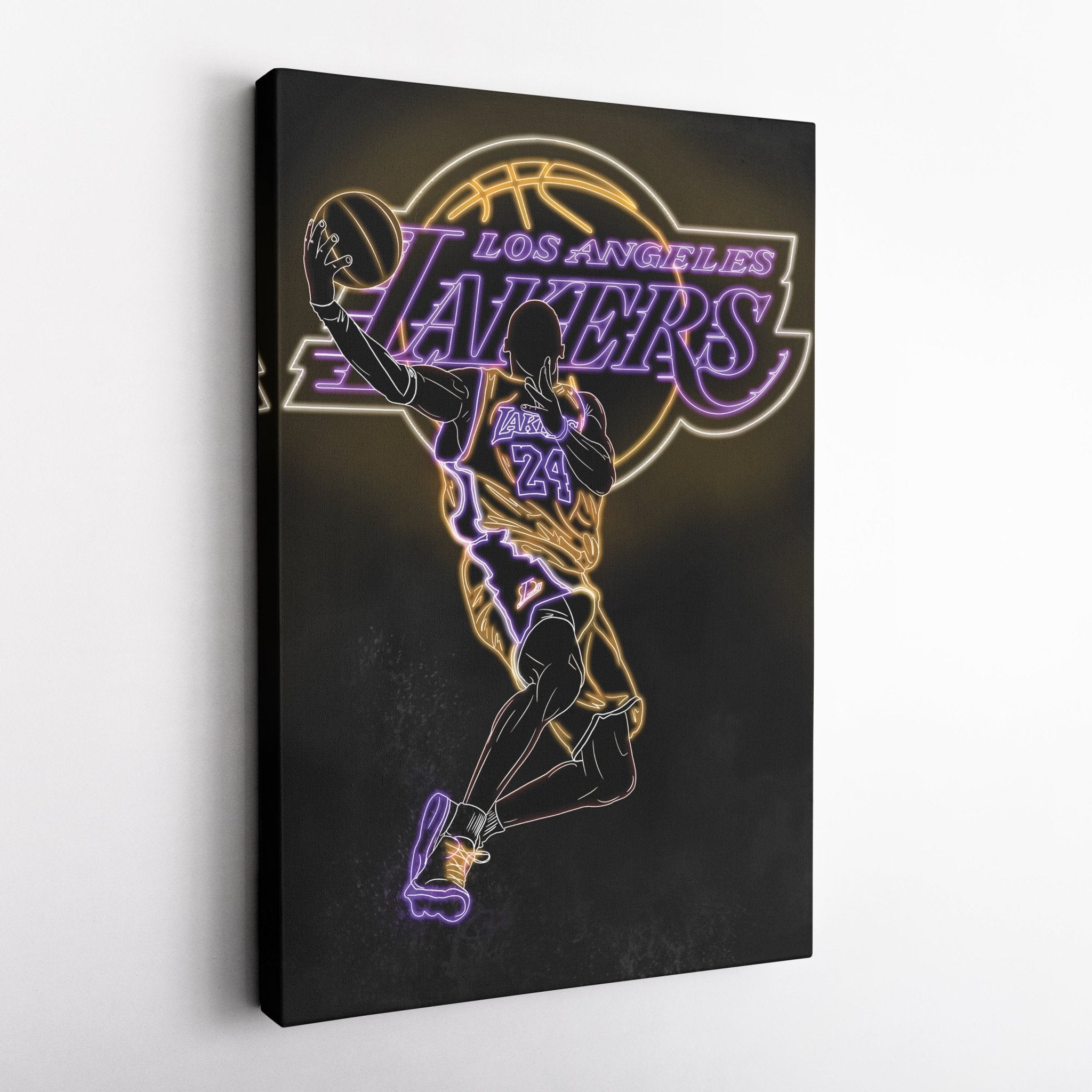 Kobe Bryant Neon Canvas Art | Lakers Wall Decor – CanvasNeon