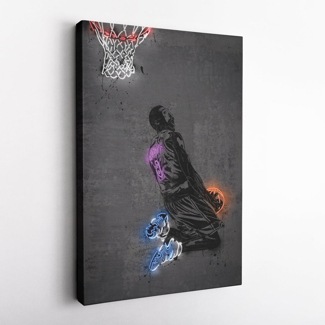 Kobe Bryant Neon Canvas Art | Modern Wall Decor for Lakers Fans - CanvasNeon