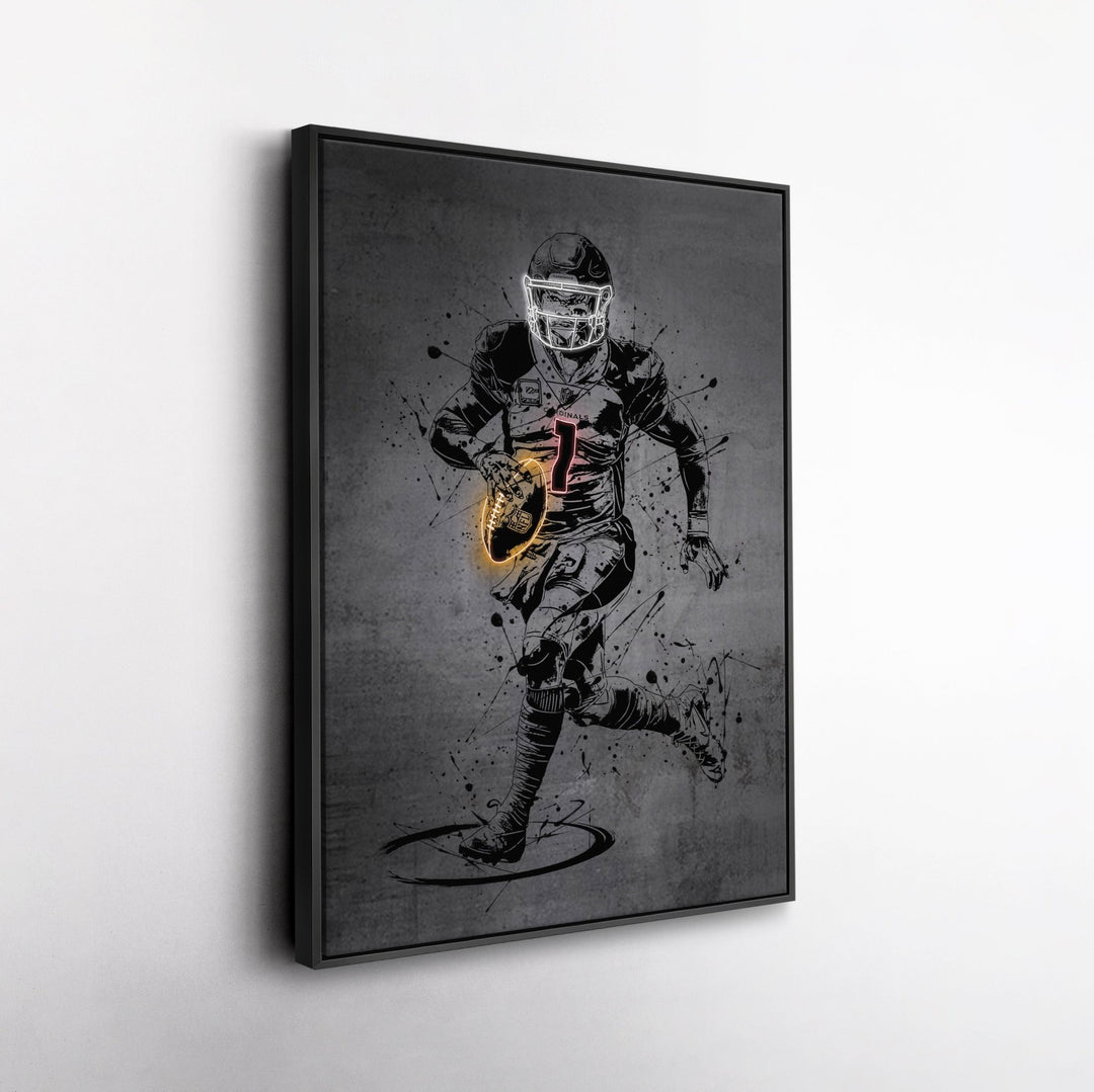 Kyler Murray Neon Canvas Art | Modern Wall Decor for Cardinals Fans - CanvasNeon